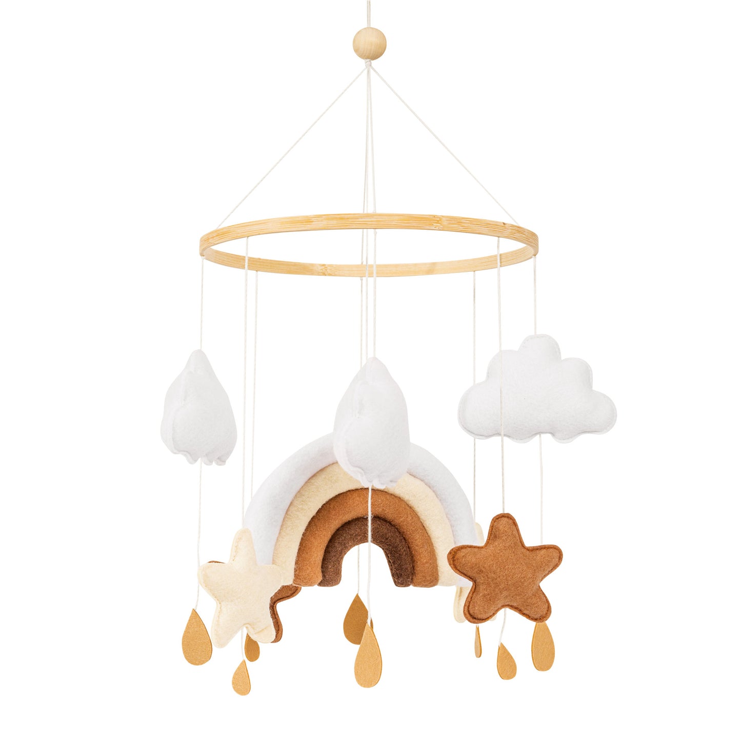 Baby Mobile im Boho-Stil Regenbogen Sterne Wolken