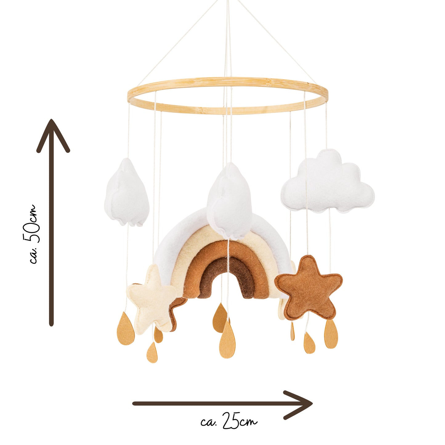 Baby Mobile im Boho-Stil Regenbogen Sterne Wolken